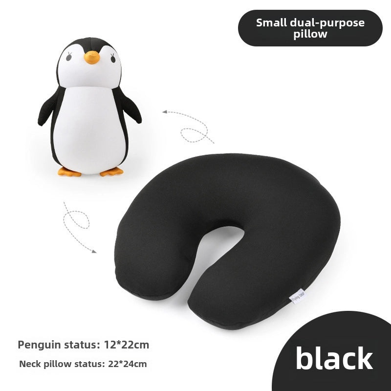 Cartoon Penguin U-Shaped Neck Pillow with Foam Particles | Travel Pillows & Neck Support