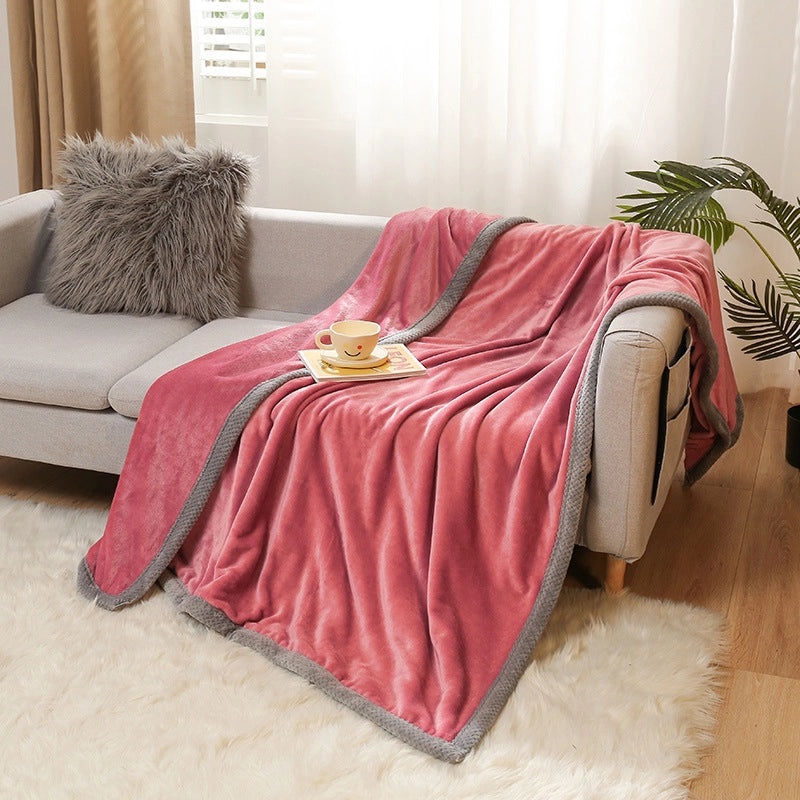 Thickened Autumn Winter Fleece Blanket Soft Coral Flannel Throw Air-conditioning Quilt Gift|Home & Living Bedding Blankets