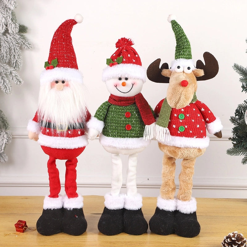 Christmas Snowman and Elk Retractable Dolls Cute Holiday Window Decorations Gift|Christmas Decorations