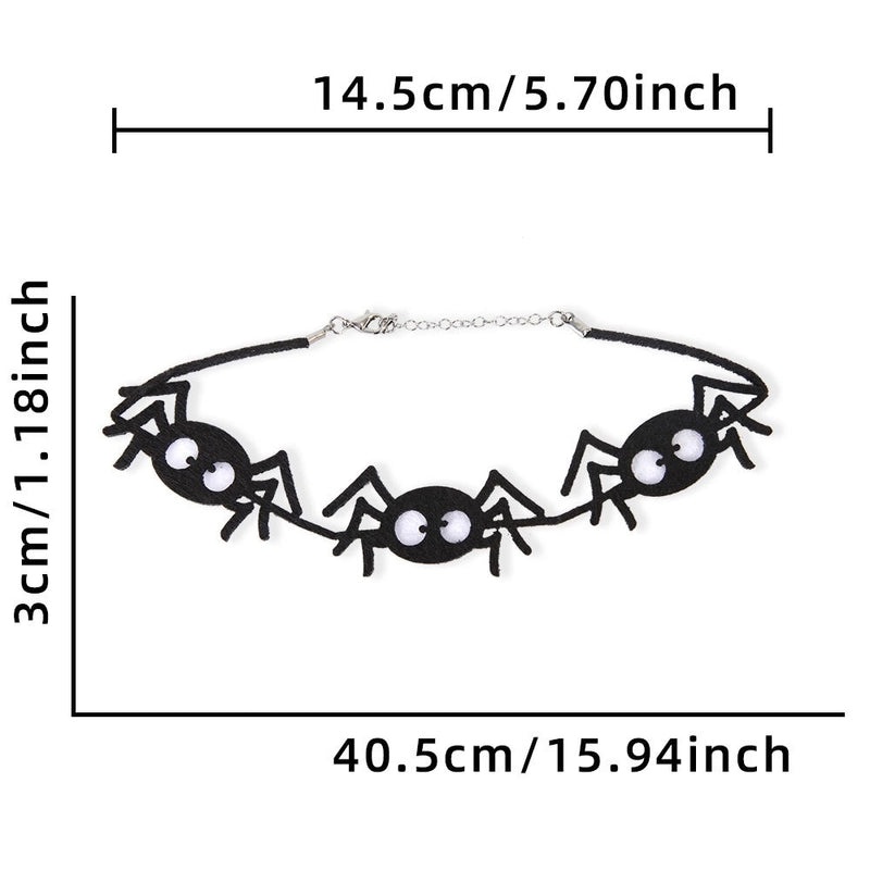 Halloween Spider Bat Skull Necklace Felt Pendant Funny Cool Party Accessory|Jewelry & Accessories