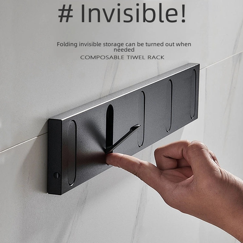 Invisible Hook for Door Rear Entrance | Wall-Mounted Folding Coat & Clothes Hook | Punch-Free Bathroom Hanger | Home Organization | Storage Solut