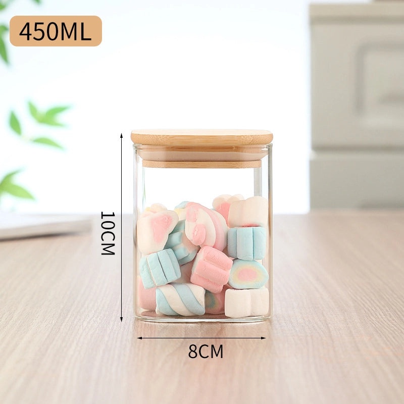 Minimalist Solid Color Wooden Glass Storage Box for Home Organization|Home Storage Containers