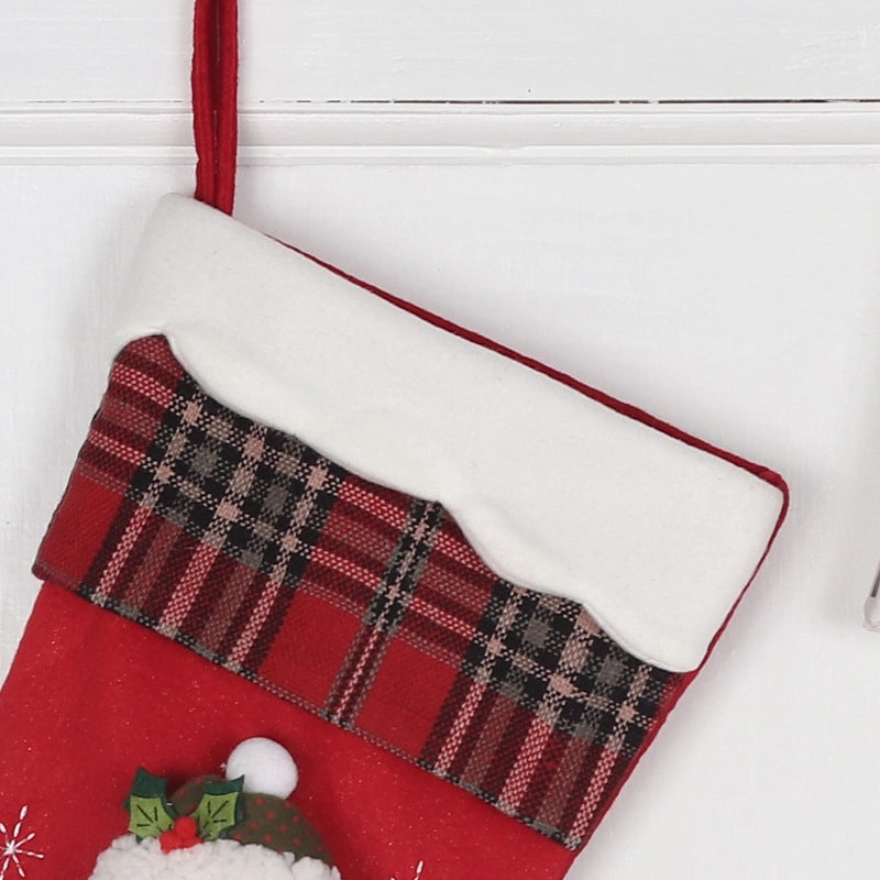 Christmas Stocking Gift Bag Large Santa Snowman Candy Holder Hanging Ornament | Christmas Decorations