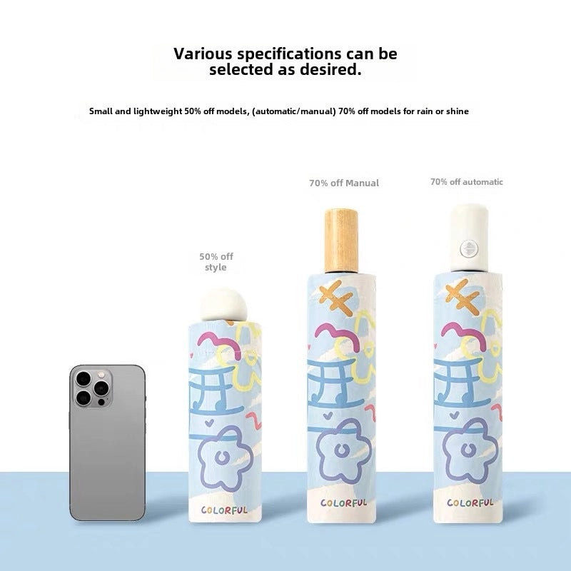 Dual-use Automatic Folding Umbrella for Women | Sun & Rain Protection UV Shield | Portable High-Grade Black Coating | Umbrellas