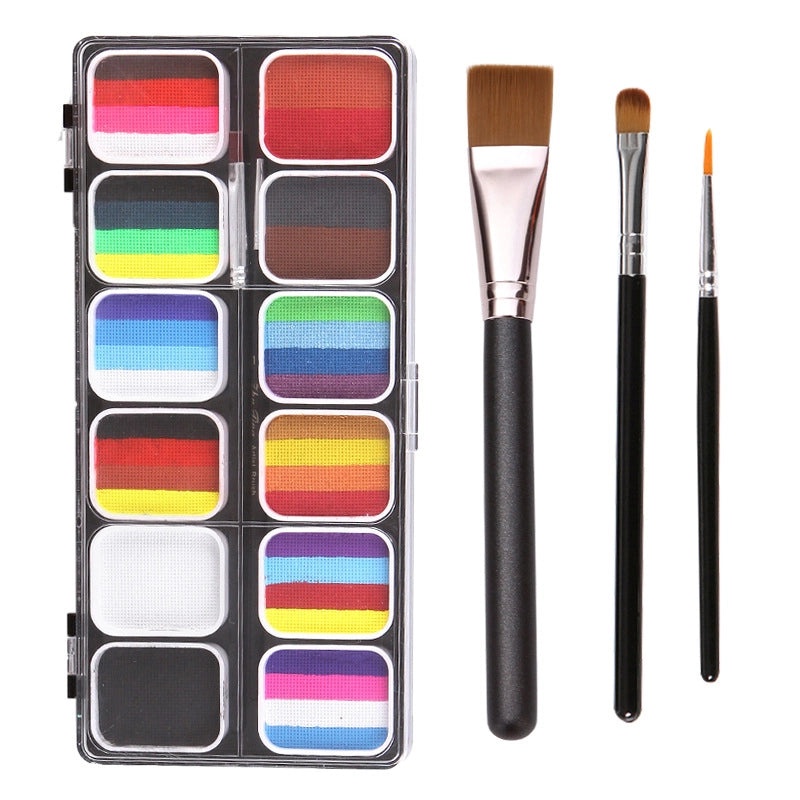 12-Color Face Paint Set for Kids Water-Soluble Safe Halloween Body Makeup|Children's Face Paint & Body Art