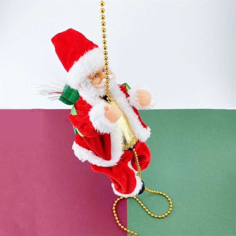 Christmas Fiber Optic Climbing Ladder Red White Double and Single with Santa Deer and Sleigh Decorations|Holiday Decorations