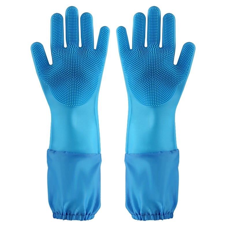 Waterproof Silicone Dishwashing Gloves with Anti-scalding Feature for Pet Bathing and Kitchen Cleaning | Household Cleaning Gloves