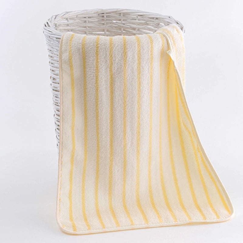 Coral Velvet Thick Absorbent Striped Face Towel Set | Home & Bath Towels