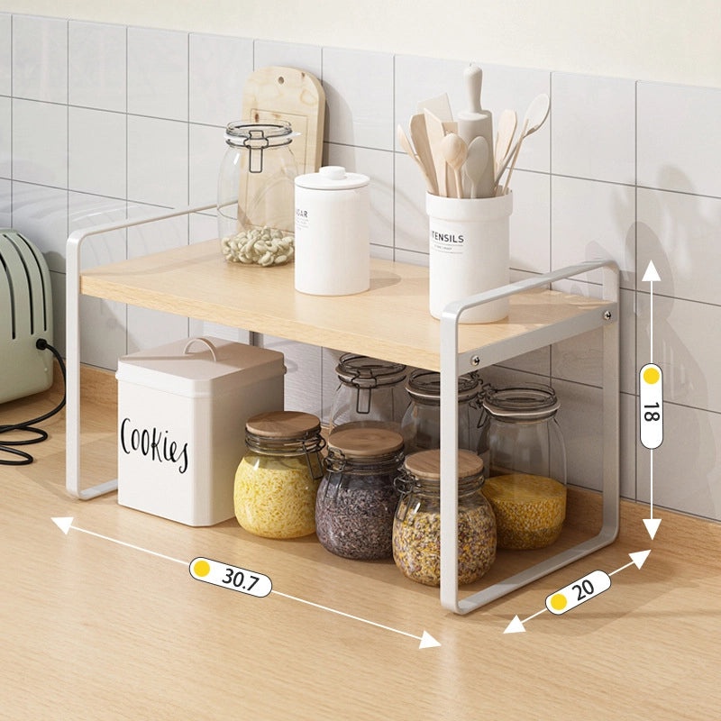 Pastoral Style Solid Color Iron Kitchen Rack for Casual Elegant Home Use|Kitchen Storage & Organization