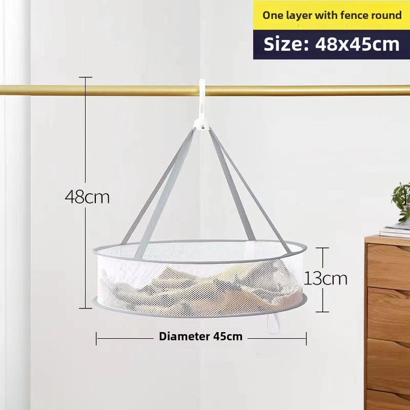 Clothes Drying Net for Socks and Cashmere Sweaters Flat Drying Rack with Pocket Household Laundry Basket|Home & Living