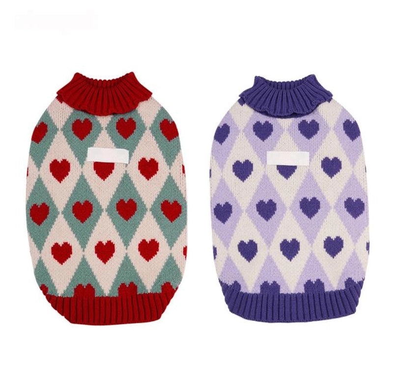Adorable Yarn Heart Pattern Plush Pet Clothes|Pet Apparel and Accessories