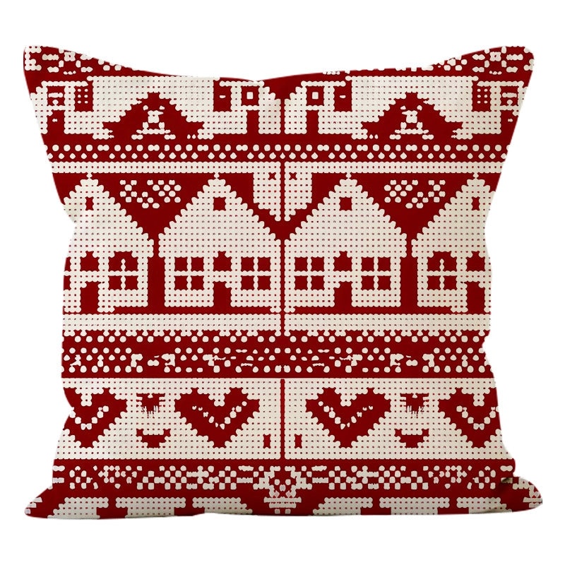Nordic Christmas Tree Heart Linen Pillow Cover Cozy Sofa Cushion Case|Home Decor & Pillows