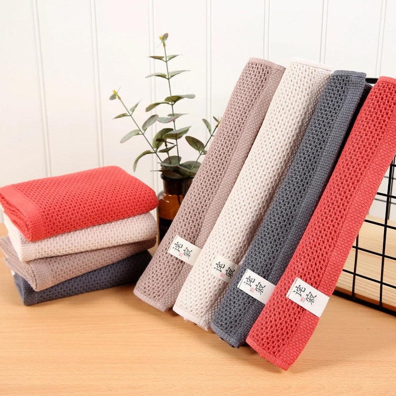 Cotton Honeycomb Gauze Square Face Towel Soft Absorbent Waffle Bath Gift|Home Textiles Bath Towels