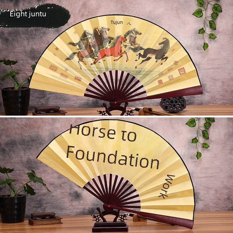 10 Inch Vintage Chinese Folding Fan for Advertising and Summer Promotion | Home & Garden > Fans & Cooling Appliances
