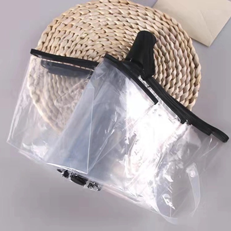 Transparent Automatic Umbrella for Women and Kids Large Clear Rain Protection Printed Logo Customizable|Umbrellas & Rain Gear