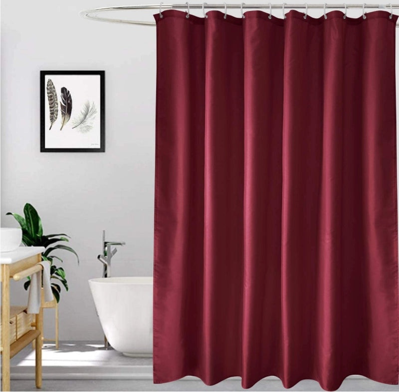Solid Color Waterproof Shower Curtain Durable Bathroom Fabric Curtain Direct Sale|Bathroom Accessories