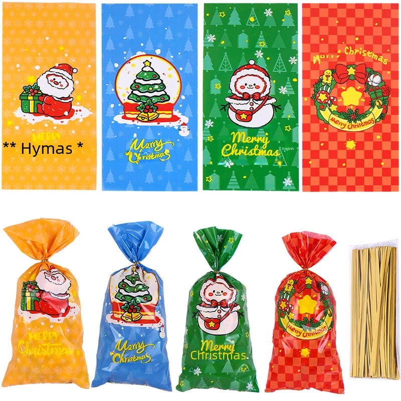 Christmas Candy Packaging Bag with Santa Claus and Snowflake Design|Holiday Gift Bags