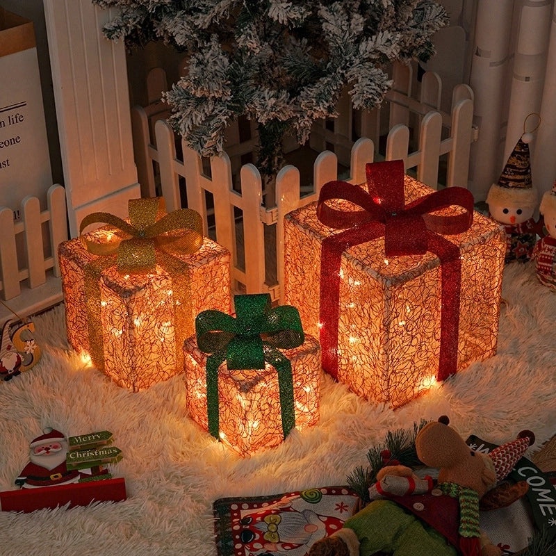 Festive Christmas Gift Box Indoor Decorative Lights for Family Gatherings|Holiday Home Decor