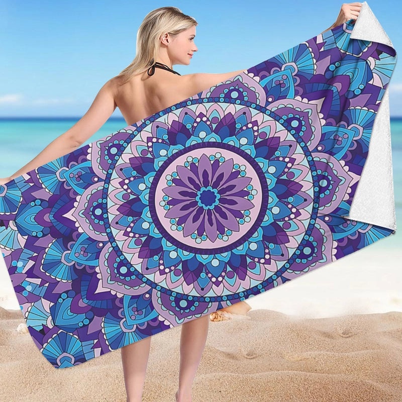 Geometric Patterned Superfine Fiber Beach Towel for Casual Outdoor Use|Beach Towels & Accessories