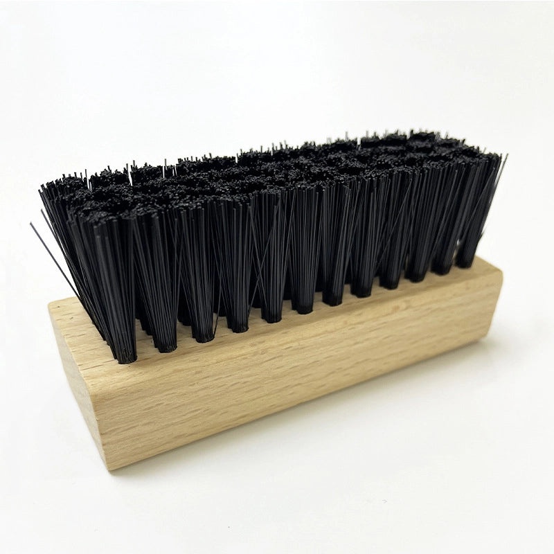 Wooden Handle Shoe Brush with Beech Wood and Horsehair for Leather and Suede Polishing | Shoe Care & Cleaning Tools