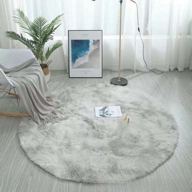 Nordic Style Round Carpet Long Hair Rug for Bedroom Living Room Coffee Table Yoga Fitness Mat with Hanging Basket & Chair Cushion|Home Decor Rugs