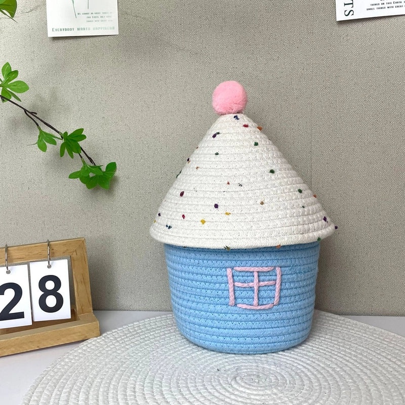 Adorable Cartoon Print Cotton Rope Storage Basket Organizer|Home Storage & Organization