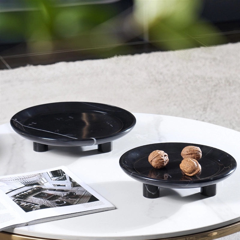 Natural Marble Fruit Plate Decorative Tray for Home Storage Hotel Model Room Soft Decoration|Home Decor