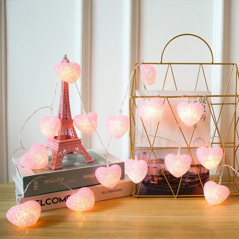 Romantic Heart-Shaped LED String Lights for Valentine’s Day | Home Decor & Lighting