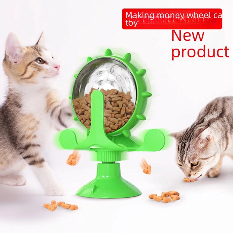 Pet Slow Feeder Toy for Puppies and Cats Windmill Design Food Dispensing Turntable|Pet Supplies