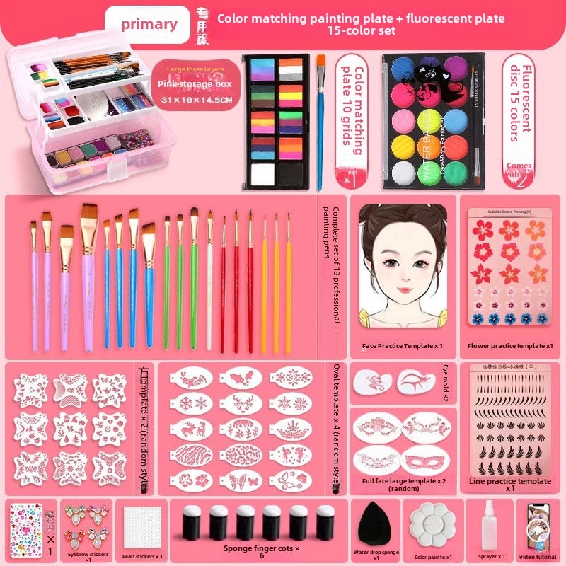 12-Color Face Paint Set for Kids Water-Soluble Safe Halloween Body Makeup|Children's Face Paint & Body Art