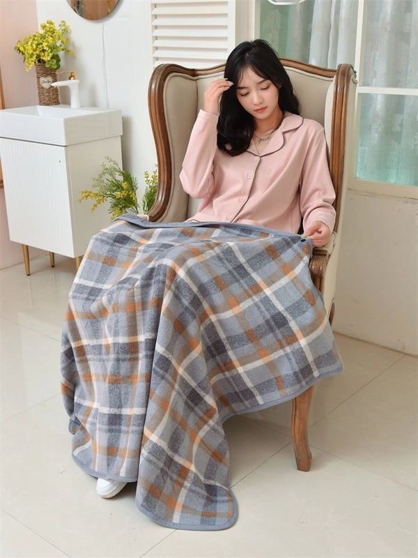 Cozy Plaid Polyester Throw Blanket for Home Decor | Home & Living Textiles
