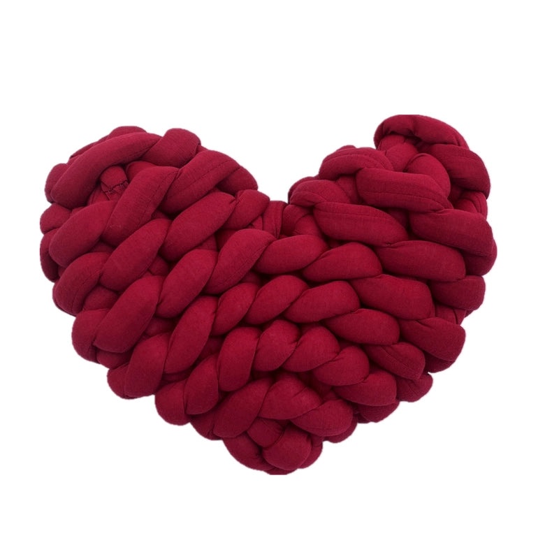 Handmade Nordic Heart-shaped Pillow DIY Core-filled Yarn Woven Cushion Photography Props|Home Decor & Photography Props