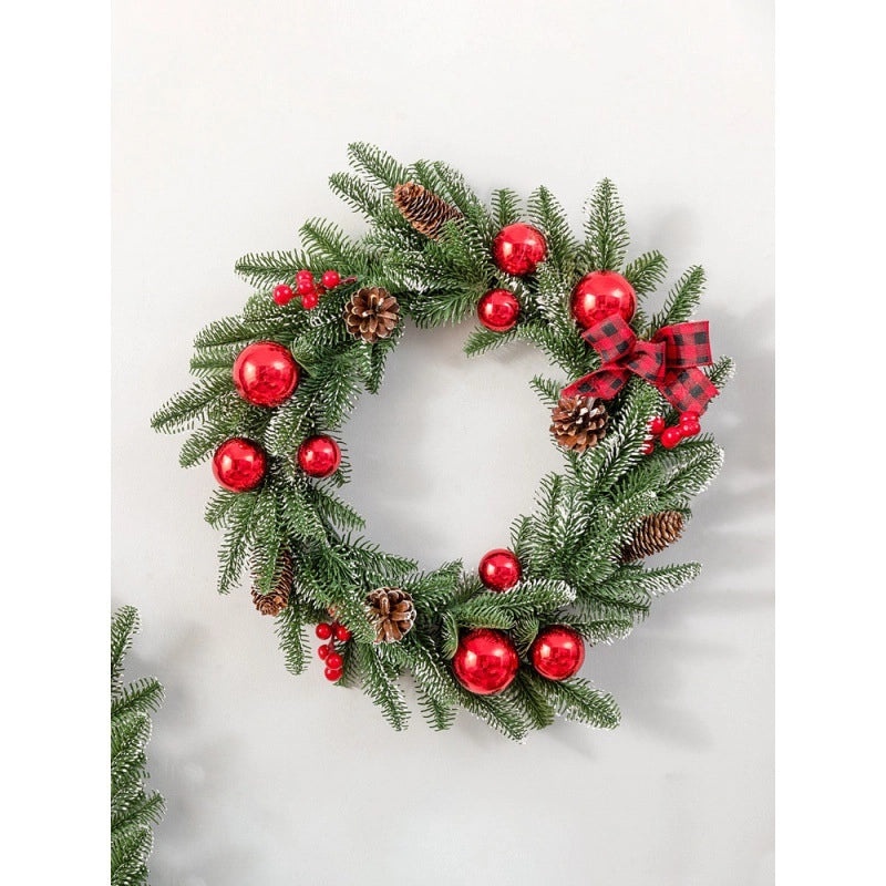 Meiyu Christmas Tree PE Snow Garland Red Hawthorn Fruit Door Window Hanging Decoration|Holiday Home Decor