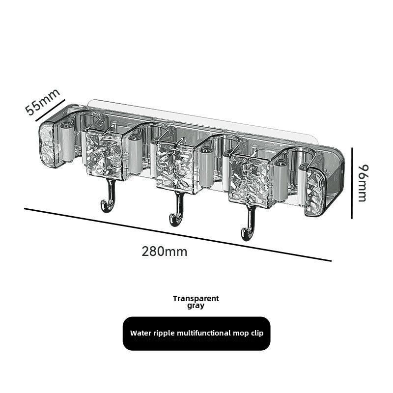 Yimijia Punch-Free Bathroom Mop Hook Holder Wall Mounted Storage Rack Mop Clip Organizer|Home Storage & Organization