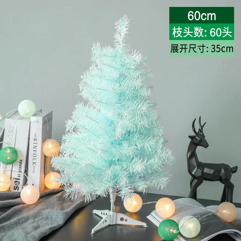 PVC Christmas Tree in Pink Blue Flocking Cedar 60-180cm Desktop Mall Decoration|Holiday Decor