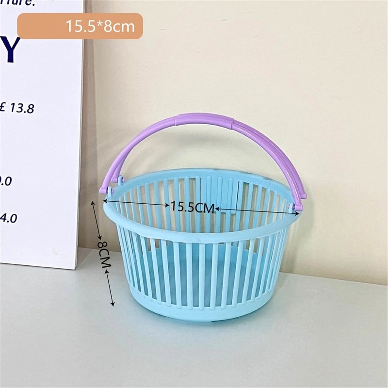 Minimalist Round Square Solid Color Plastic Storage Basket | Home Organization & Storage Bins