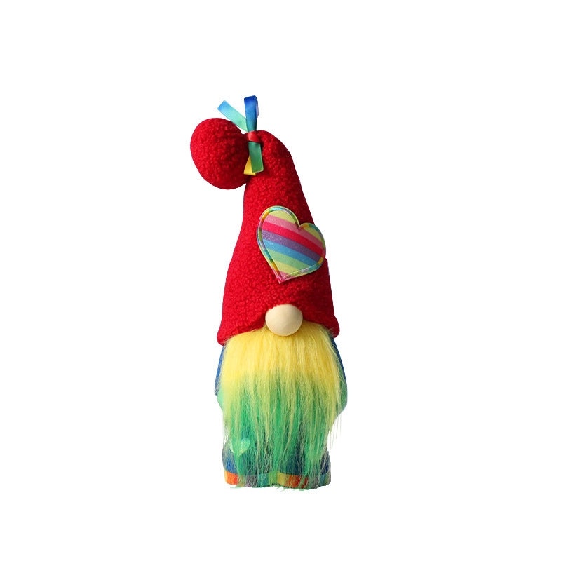 Hong Kong Rainbow Dwarf Plush Doll with Tall Hat Faceless Festival Decoration|Home Decor & Festive Accessories