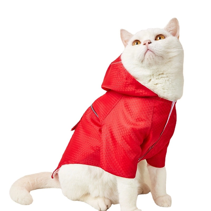 Pet Raincoat with Reflective Strips for Cats and Small Dogs Lightweight Waterproof Jacket|Pet Clothing & Accessories