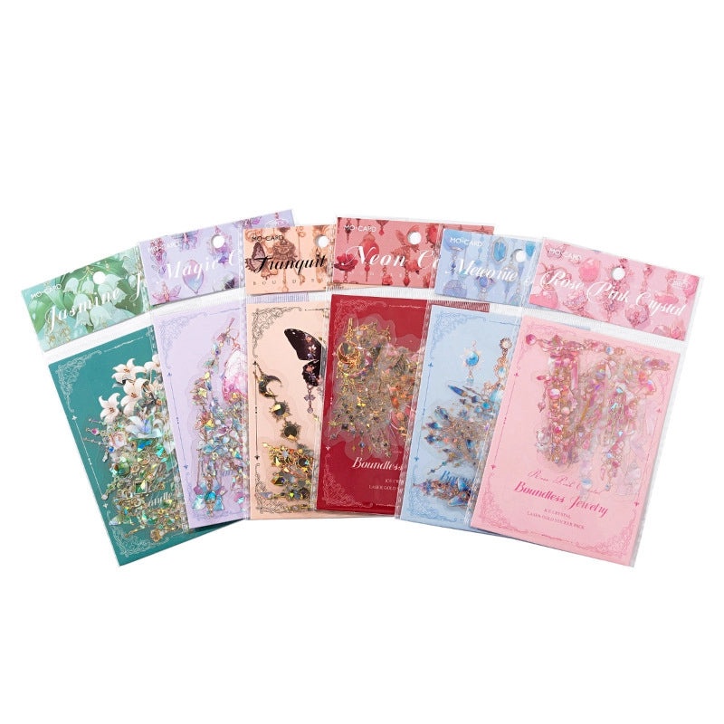 3D Ice Crystal Pet Laser Stickers for Jewelry Planner Frames | Jewelry Craft Supplies