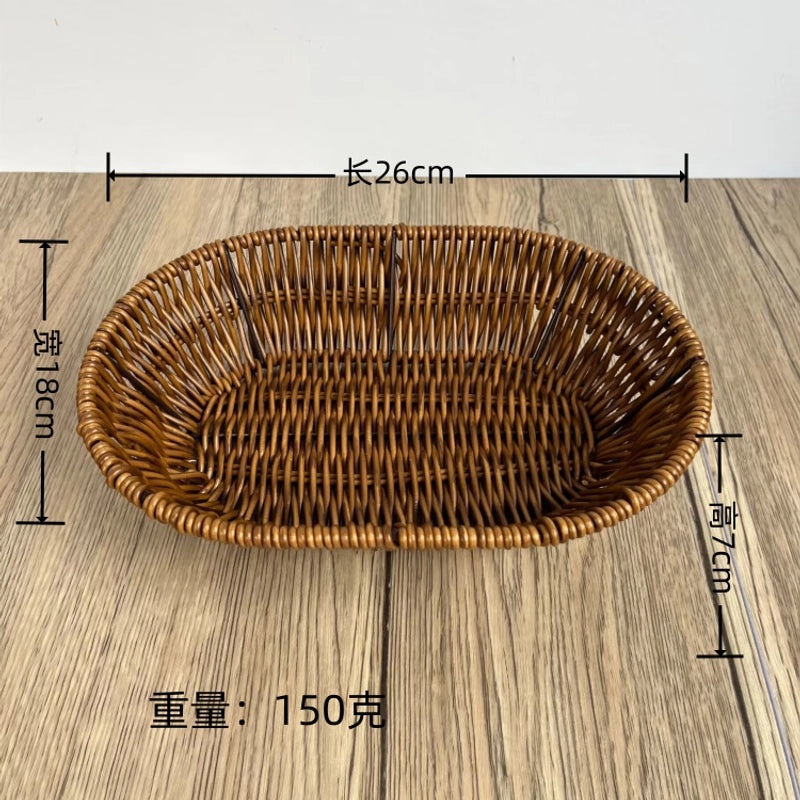 Minimalist Solid Color Woven Style Storage Basket Set of 2 | Home Storage & Organization