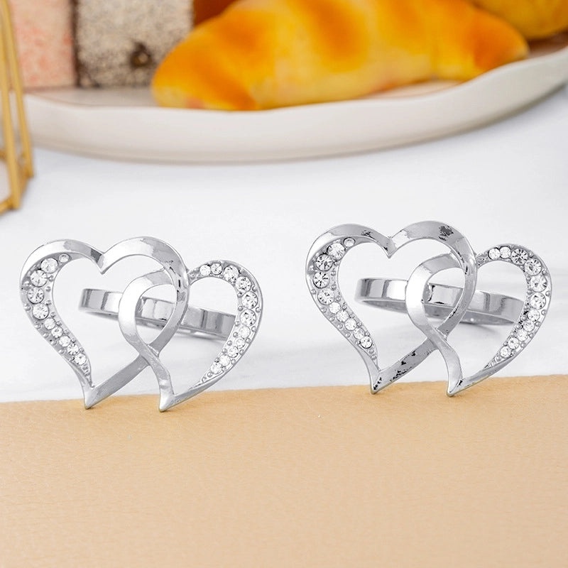 Elegant Red Heart Flower Stainless Steel Table Decoration for Valentine's Day | Home Decor