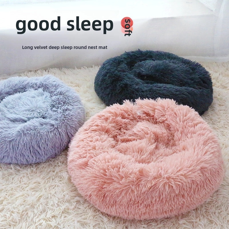 Long Velvet Pet Nest for Cats and Small Dogs | Pet Beds & Accessories