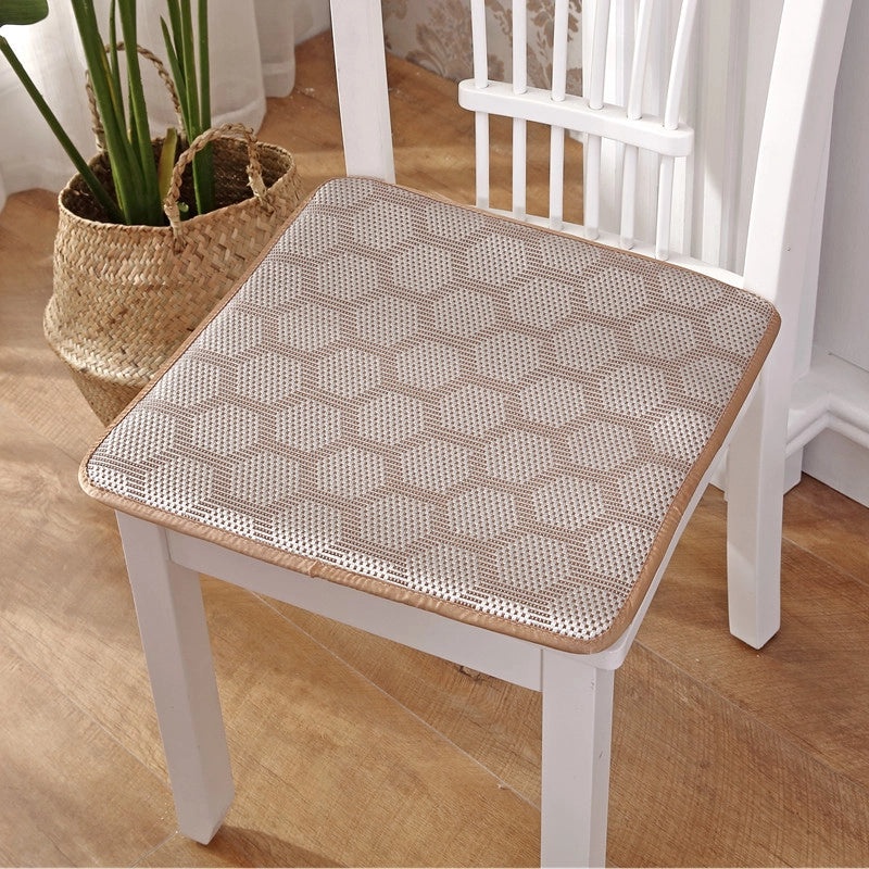Breathable Summer Rattan Sponge Cushion Non-slip Office Dining Chair Mat with Chinese Style Rope Handle|Home Decor & Cushions