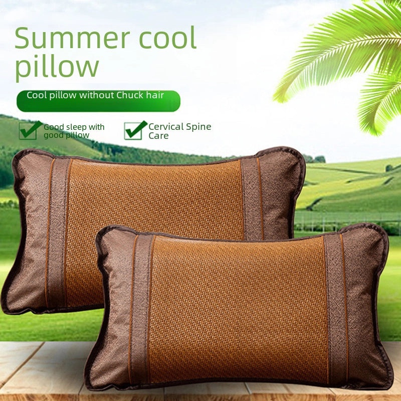Summer Bamboo Rattan Pillow Breathable Buckwheat Neck Cushion for Adults Dorm Room|Home & Living > Bedding > Pillows