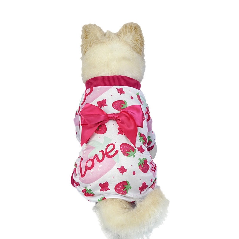 Valentine's Day Cherry Strawberry Pet Outfit Casual Polyester Apparel|Pet Clothing & Accessories