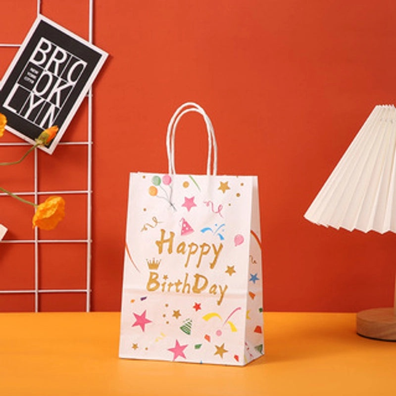 Classic Birthday Gift Bags with Letter Print|Party Supplies