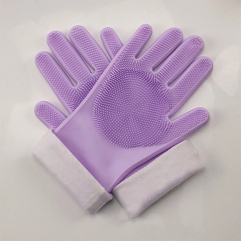 Waterproof Silicone Dishwashing Gloves with Anti-scalding Feature for Pet Bathing and Kitchen Cleaning | Household Cleaning Gloves