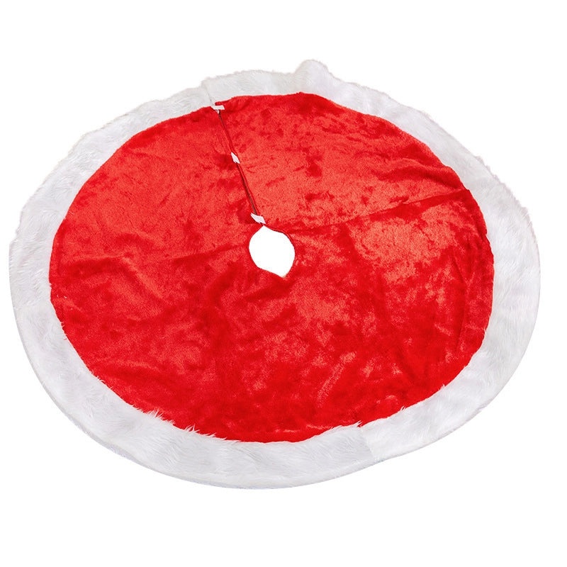 Red and White Plush Christmas Tree Skirt Soft Holiday Tree Base Cover Festive Home Decoration|Christmas Tree Skirts