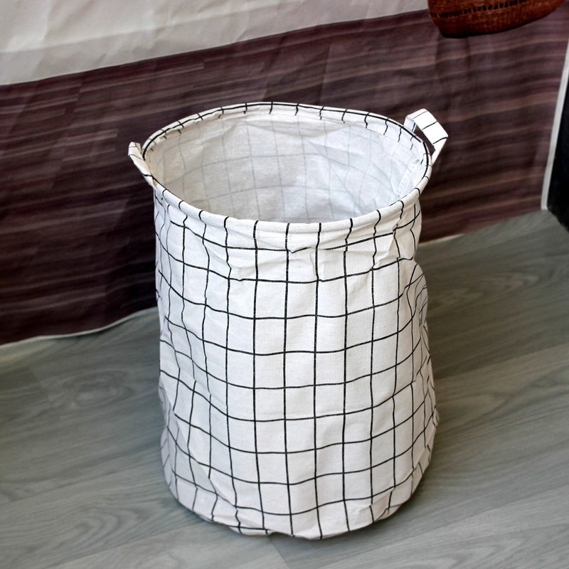 Minimalist Animal Letter Plaid Cotton Linen Storage Basket Organizer|Home Storage & Organization