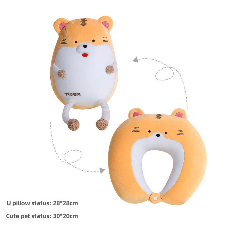 Cartoon Penguin U-Shaped Neck Pillow with Foam Particles | Travel Pillows & Neck Support